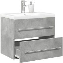 2 Piece Bathroom Furniture Set,Bathroom Cabinet Set Concrete Grey Engineered Wood VSVS629926