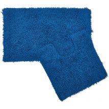 2 Piece Bathroom Set Tumble Twist Navy Bath Mats