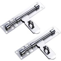 2 Pièce Coulissante Verrou Barrel Bolt, Verrou Loquet en Acier Inoxydable avec Trou pour Cadenas, Verrou de Porte à Boulon Coulissant, pour Chambre,