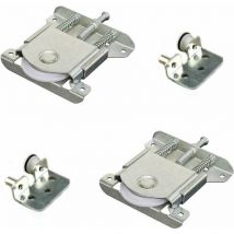 XVX - Set of 2 Sliding Door Parts for Wardrobe Wheels Runners Guides Ball Bearings Sliding Parts Nylon Wardrobe Door Roller Set for Cupboard Cupboard