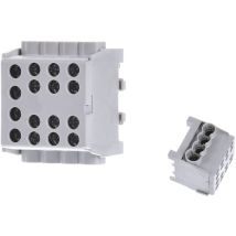 Bornier Répartiteur Gris - 160A - Cu ou Alu- 8 trous ( 2x35 et 6x25 mm² ) montage rail din