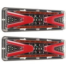 2 pièces 12 v dynamique led voiture camion coulant arrière feu arrière clignotant frein lampe de recul pour remorque camion bus campeurs (12 v) swagx