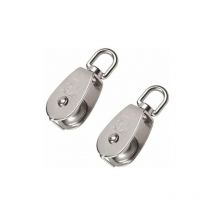 2 Pièces 32 mm Poulie Simple en Acier Inoxydable 304 Poulie de Levage Capacité de la Poulie Levage 250kg- Argent