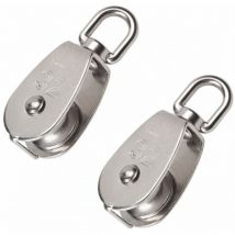 2 Pièces 32 mm Poulie Simple en Acier Inoxydable 304 Poulie de Levage Capacité de la Poulie Levage 250kg- Argent