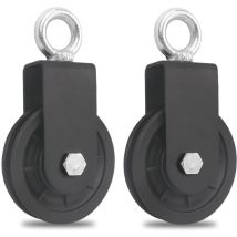 2 pièces 90 MM Poulie pour Cable-Poulie de Fitness-Accessoire de Bricolage Poulie de Levage pour Câble Métallique Corde-Charge 160 kg NPTERBL