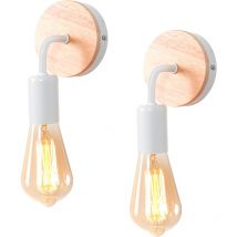 Norcks - 2 Pièces Applique Murale Rétro D'Intérieur Lampe Murale Moderne Pour Salon, Chambre à Coucher, Couloir, Couloir (Ampoule Non Incluse), Blanc