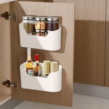 2 pièces Armoires de Cuisine Porte Boîte de Rangement,Adhésive Boîte de Rangement Murale,Boîte D'organisation