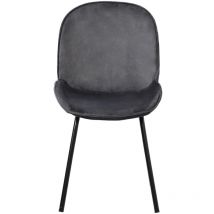 Tanant - 2 pièces Chaise de salle à manger - structure en métal, dossier rond, 4 pieds en fer de support, chaise rembourrée avec dossier pour salon