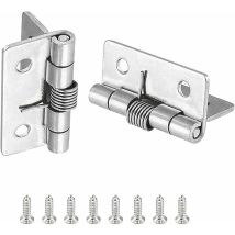 Linghhang - 2 pièces charnières à ressort à ouverture fermeture automatique(5cm), charnières de porte à ressort en acier inoxydable 304, charnières à