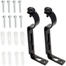 2 pièces cintres de cadre télescopique pour tringles à rideaux, supports pour supports de tringle à rideaux, tringles à rideaux, support noir pour