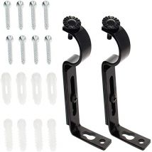 2 pièces cintres de cadre télescopique pour tringles à rideaux, supports pour supports de tringle à rideaux, tringles à rideaux, support noir pour