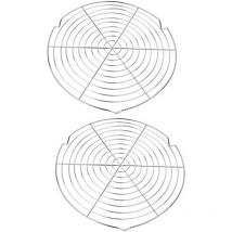 2 Pieces Cooling Rack, Cake Cooling Rack, Round Cooling Rack, Used to Cool Cakes to Prevent Food Touching the Table Top(Silver)