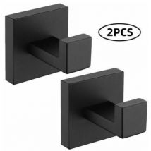 2 Pièces Crochets Muraux Crochets Porte-Serviettes Noir En Acier Inoxydable 304 Crochets Crochets Antirouille Crochets étanches Accessoires De Salle