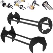 2 Pièces Ensembles Clé Robinet Clé de lavabo Clé à évier 7 tailles clé universelle sous évier Clé hexagonale à quatre griffes Clé de plombier