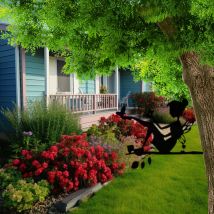 Bluedeer - 2 Pièces Fée Fleur de Fer muraux décoratifs piquets de jardin en métal pour arbre mangeoires à oiseaux pour l'extérieur ornement