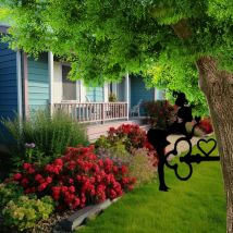 Bluedeer - 2 Pièces Fée Fleur de Fer muraux décoratifs piquets de jardin en métal pour arbre mangeoires à oiseaux pour l'extérieur ornement