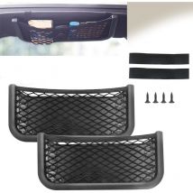 Yozhiqu - 2 Pièces filet rangement ,universel multifonctionnel vide poche voiture ,auto-adhésif en filet voiture pochette stockage pour les voitures,