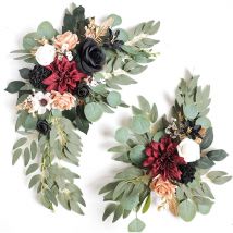 2 Pièces Fleur Mariage Arc Fleurs Artificielles Pour Mariage Cérémonie Signe Fleurs Pour Arcade Pour Mariage