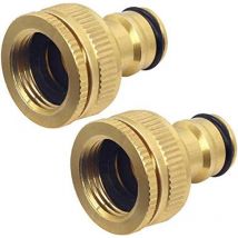 Ocxin - ccykxa 2 Pcs Brass Garden Tap Connector, 1/2 Inch and 3/4 Inch 2-in-1 Female to Split Adapter