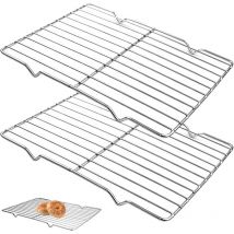 Dolaso - 2 Pièces Grille de Refroidissement Pâtisserie 31x20cm Grille Patisserie, Grille Rectangulaire pour Pâtisserie, Rack de Refroidissement de