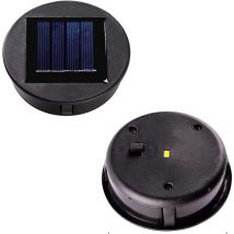 2 Pièces Haut de remplacement Lumière solaire pour Lantern Panneau solaire Couvercle de lumière avec une ampoule LED,Lanterne solaire bricolage pour