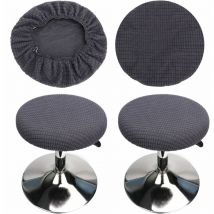 Linghhang - 2 Pièces Housse Tabouret Rond(Gris), Housse Tabouret de Bar Rond, Lavable Facile d'entretien Doux et Durable, pour Tabouret 30-40cm