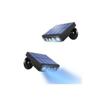 2 pièces] Lampe Solaire Exterieur, Lampe Solaire Exterieur Detecteur de Mouvement,360° Spot Solaire Exterieur étanche Lanterne Solaire Exterieur