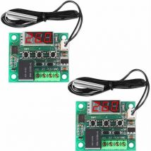 Ersandy - 2 pièces Module régulateur de température 12V, Module de Thermostat numérique d'affichage avec sonde ntc étanche -50110 °C, commutateur de