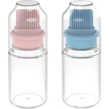 Supermarket - 2 pieces oil bottle with baking brush, silicone oil brush bottle bbq, silicone oil bottle with baking brush, for grilling, grilling fish