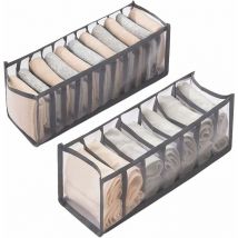 2 Pièces Organisateur de Tiroir Pliable, Rangement Sous Vetement, Rangement Tiroir Vetement Organisateur Vetement, pour Chaussettes, Sous-Vêtements,