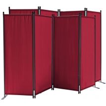 Quick-star - 2 pièces Paravent 220 x 165 cm Séparateur de tissu Jardin en 4 parties pliable Balcon Écran de confidentialité partition Rouge Rubis