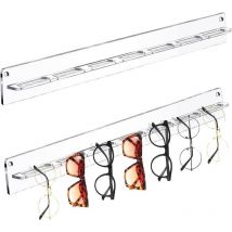 2 Pièces Porte Lunettes en Acrylique, Rangement Lunette de Soleil, Range Lunettes, Organisateur de Lunettes 7 Fents Support Lunette