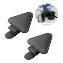 2 Pièces Porte Lunettes Pour Voiture, Porte-Lunettes En Cuir pour Voiture, Cintre de Lunettes En Cuir Et Clip, UtiliséEs pour Ranger Lunettes,