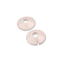 2x Blanc Plastique pvc Radiateur Couverture Collier 15mm Trou Conduite Eau