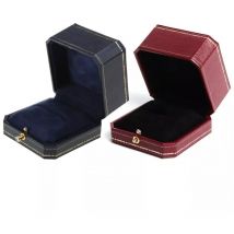 2 pièces, rouge et bleu) boîte de rangement pour bagues en cuir, boîte à bijoux de luxe pour proposition