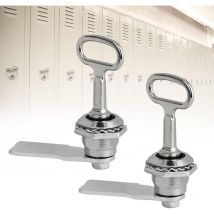 2 Pièces Serrure à Came Cylindrique Verrou à Came en Alliage de Zinc Serrure à Came avec Clé à Douille Triangulaire Serrure de Boîte aux Lettres