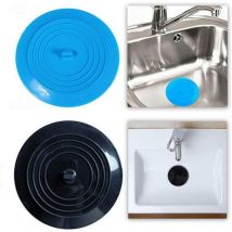 2 Pièces Silicone Bouchon,lavabo Bouchon Bonde lavabo Bouchon De Lavabo Baignoire Bouchon pour Salles De Bain, Cuisine, Laveries, Bleu et Noir,15cm