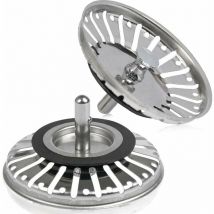 Qersta - 2 Pieces Sink Strainer/Sink Drain Stopper Sink Stopper Hole Kitchen/Bath Strainer Diameter 84mm With Ball End, Stainless Steel