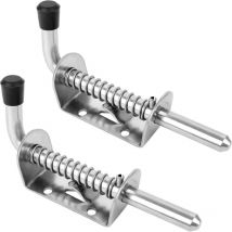 2 Pieces Spring Bolt, Spring Bolt, Spring Lock, Weatherproof, 304 Stainless Steel, For Use With Sandable Doors, Gates And Exterior Doors, ø10 x128Mm