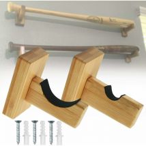 2 pièces support de batte de baseball mural support de batte de baseball en bois brun présentoir avec vis Fei Yu