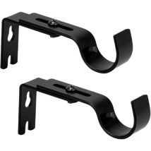 2 pièces support mural réglable support de tringle à rideau support de tringle à rideau en acier inoxydable avec vis supports de tringle à rideau