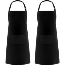 2 Pièces )Tabliers de Cuisine pour Homme Femme, Tablier de Ménage Tabliers Porte-Outils avec 2 Poches pour Barbecue, Tablier Jardinier Adultes