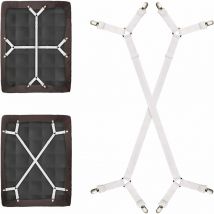 2 Pièces Tendeur Drap Housse Lit Drap Réglable, Fixation Drap Housse Pour À Tous Lits Et Matelas, Blanc