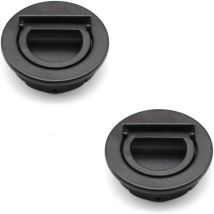 2 Pièces Trappes Affleurantes, Poignée de Trappe de Bateau , Marine Poignée pour Tiroirs, Armoires, Noir,41.2cm