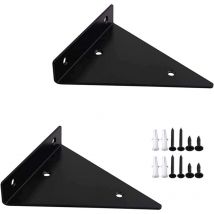 2 Pieces Triangle Shelf Bracket, Floating Metal Triangle With 8 Screws Bathroom Wall Shelf Brace, Wall Shelf Bracket, For Living Room Kitchen Bedroom