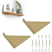 Rnemitery - 2pcs Triangle Steel Shelf Support Heavy Duty Triangle Hidden Shelf Bracket,Wall Mounted Floating Table Support for Shelf Brace Wall
