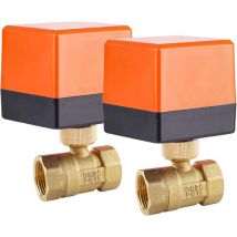Applicable 2 Pièces Vanne Motorisee 2 Voies Electrovanne Motorisée DN20 3/4 Pouces AC 230V Laiton Vanne de Zone Vanne à Bille Motorisée Vanne