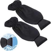 2 Pièces Vitre Voiture Vitre Voiture Raclette Pare Brise Voiture avec Gant Grattoir Pare Brise Voiture pour Gratter la Glace et Pelleter la Neige