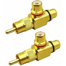 Jalleria - 2 Pièces Y-Adaptateur Séparateur rca Adaptateur Répartiteur rca Male vers 2 rca Femelle