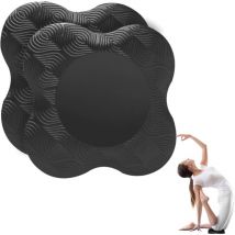 Fei Yu - 2 Pièces Yoga Genouillère, Tapis de Yoga Antidérapants Résistant à l'usure Protège Les Genoux, Les Mains, Les Poignets et Les Coudes Noir
